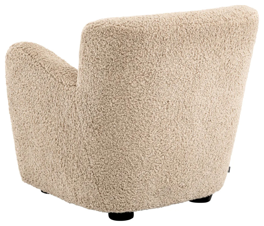 Beige Shearling Lounge Chair  Eichhotz Bixby   Transitional   Armchairs And Accent Chairs   by Oroa   Distinctive Furniture  Houzz