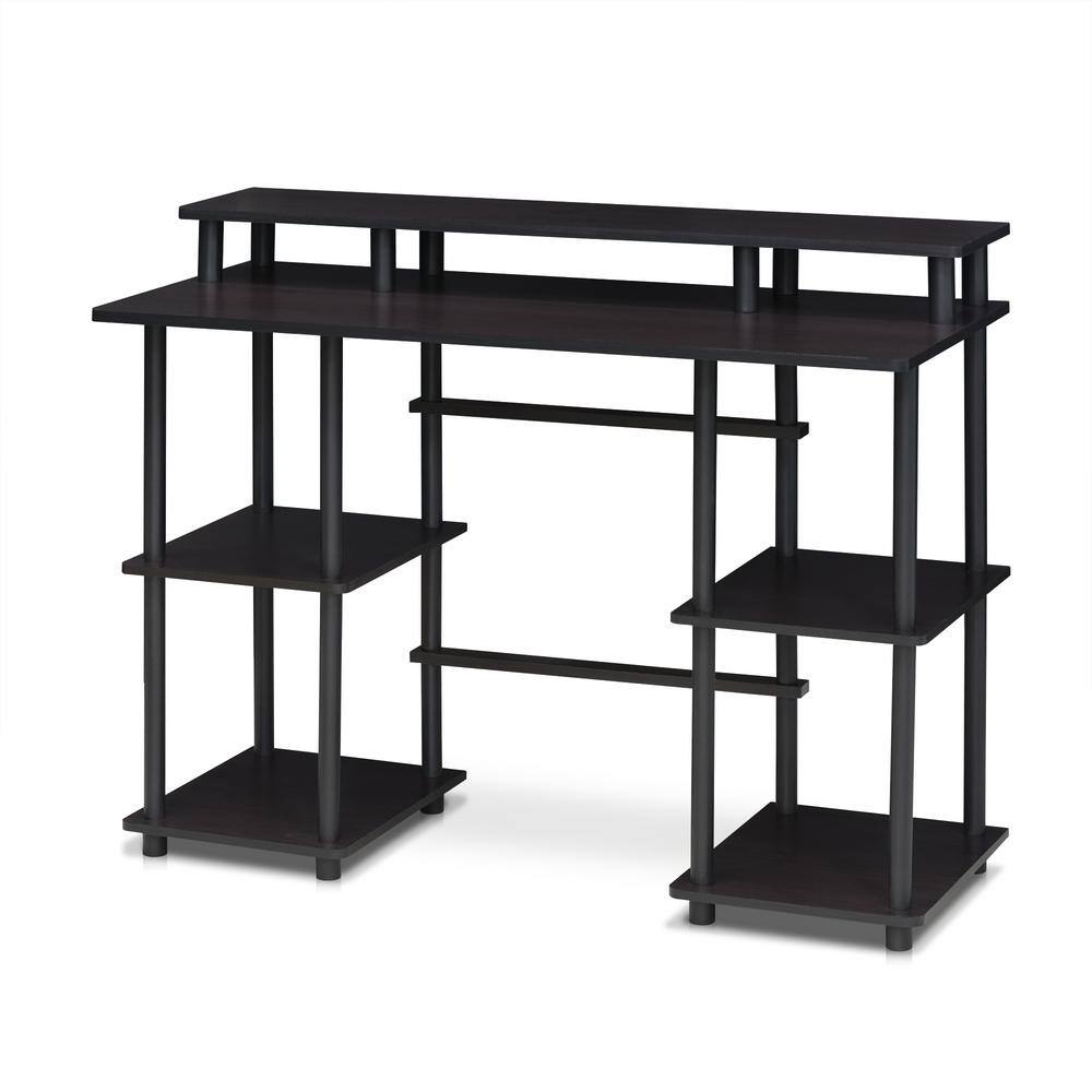 Furinno 45 in. Rectangular EspressoBlack Computer Desk with Open Storage 17045EXBK