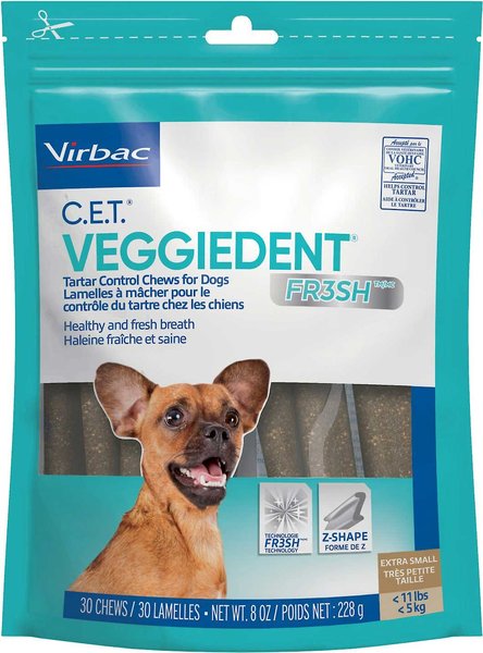 Virbac C.E.T. VeggieDent Fr3sh Dental Chews for X-Small Dogs