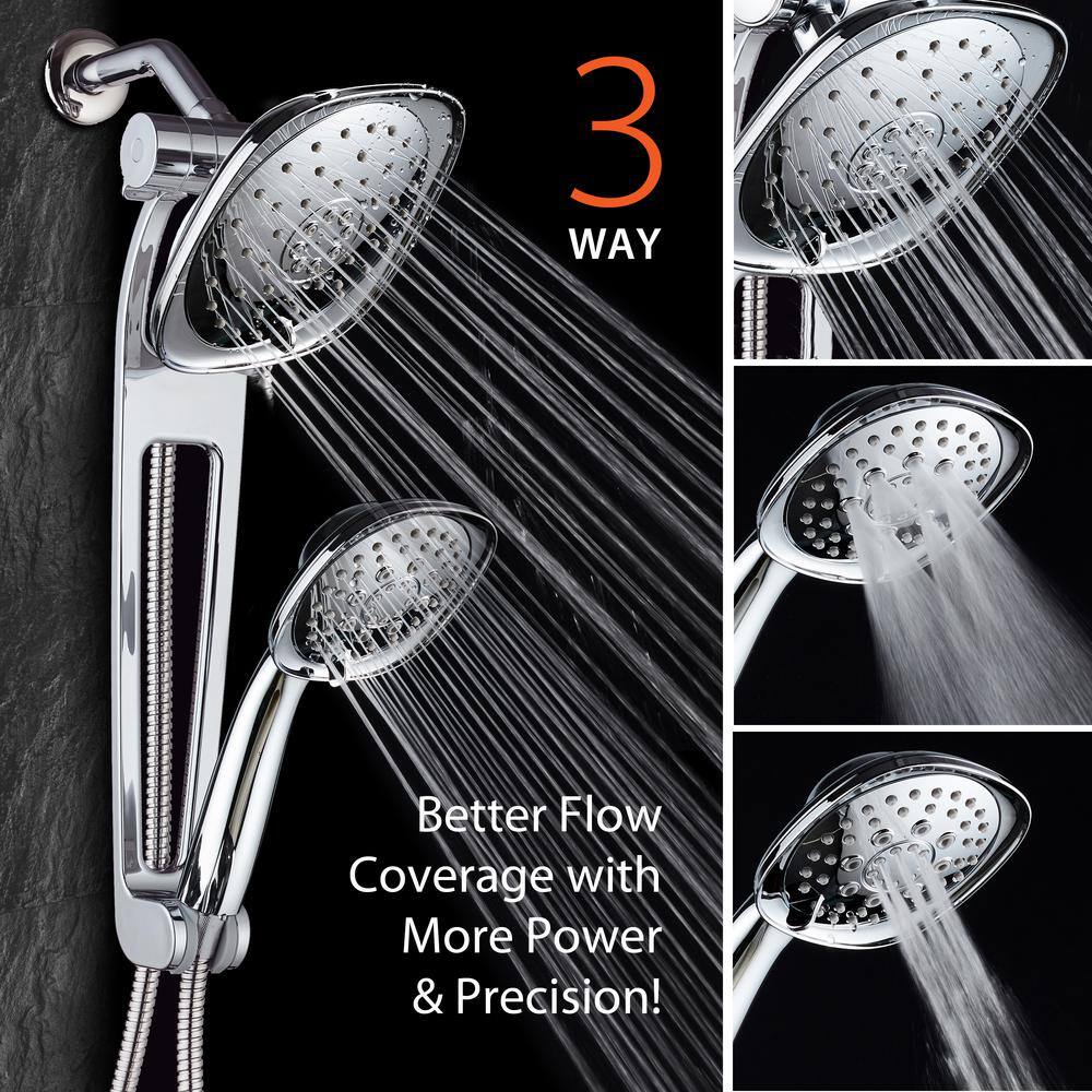 Hotel Spa 27-spray 7.5 in. High PressureDual Shower Head and Handheld Shower Head in Chrome 9784