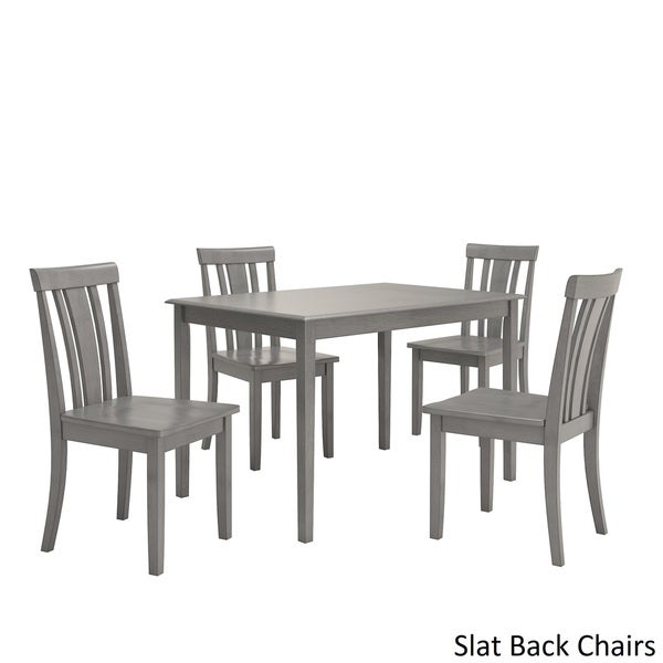 Wilmington II 48-Inch Rectangular Antique Grey 5-Piece Dining Set by iNSPIRE Q Classic