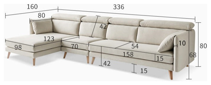 North American Oak Scandinavian Fabric Corner Sofa   Midcentury   Sectional Sofas   by GVAwood  Houzz