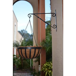 Coconut Solstice Round Hanging Basket Planter 20-Inch Black PUYWX8