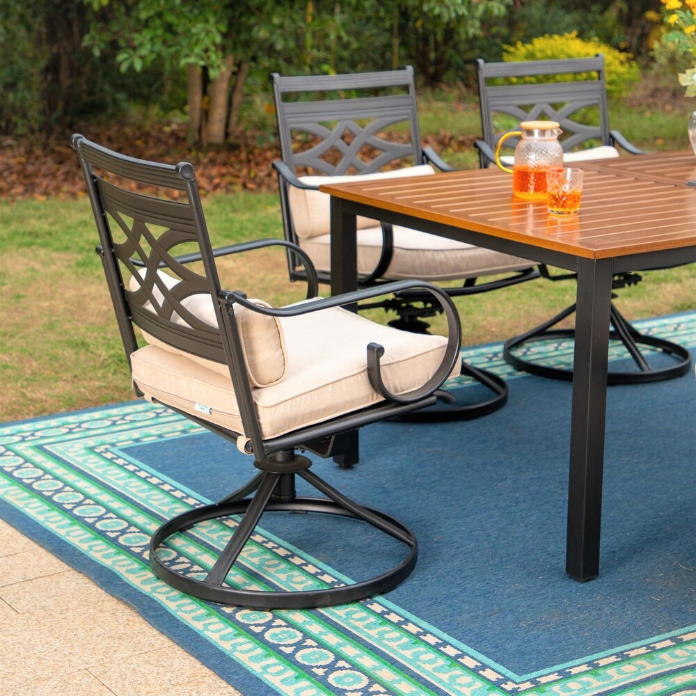 7/5 piece Patio Dining Set  6 Metal Patio Dining Chairs and 1 Metal Dining Table