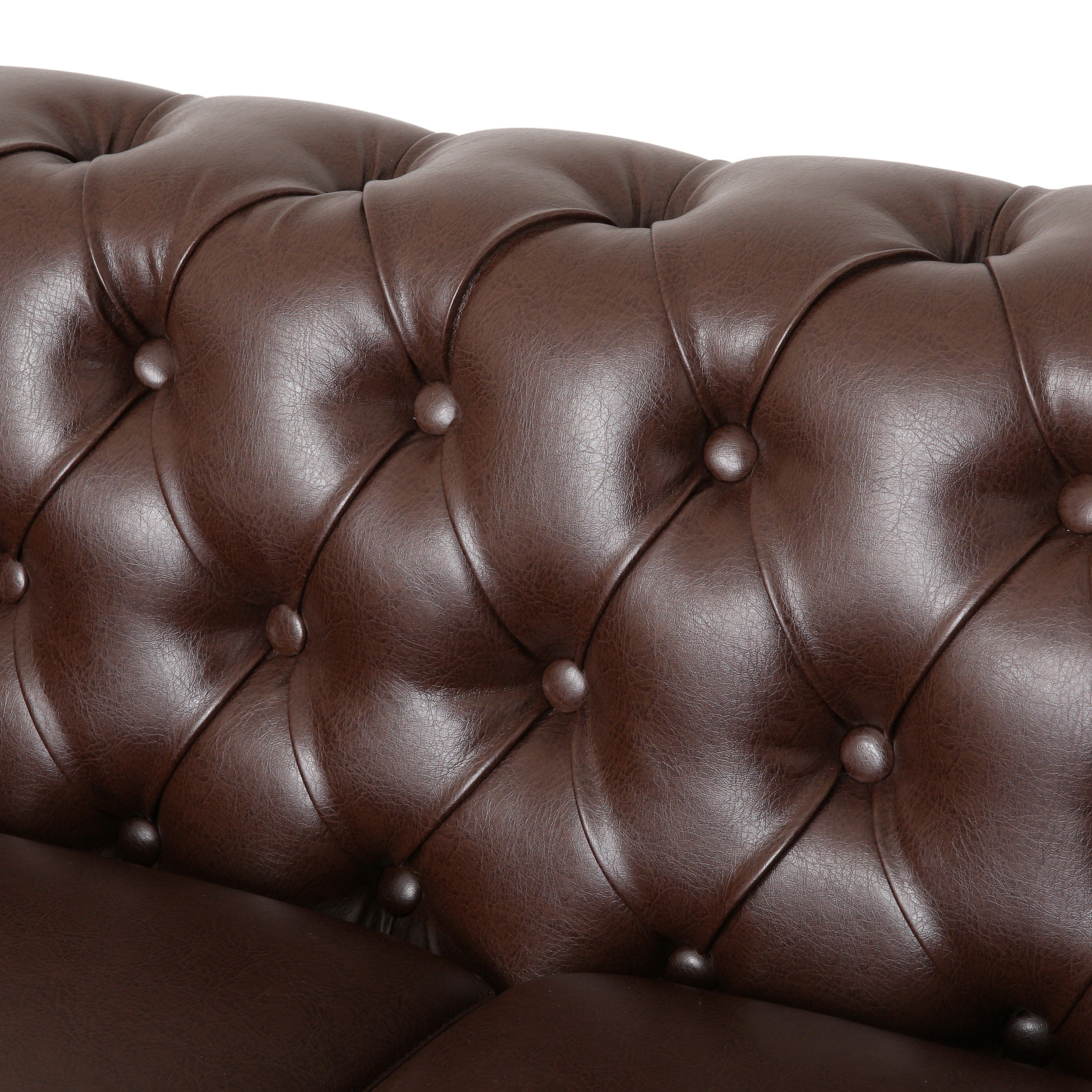 Timber Modern Glam Tufted Loveseat with Nailhead Trim