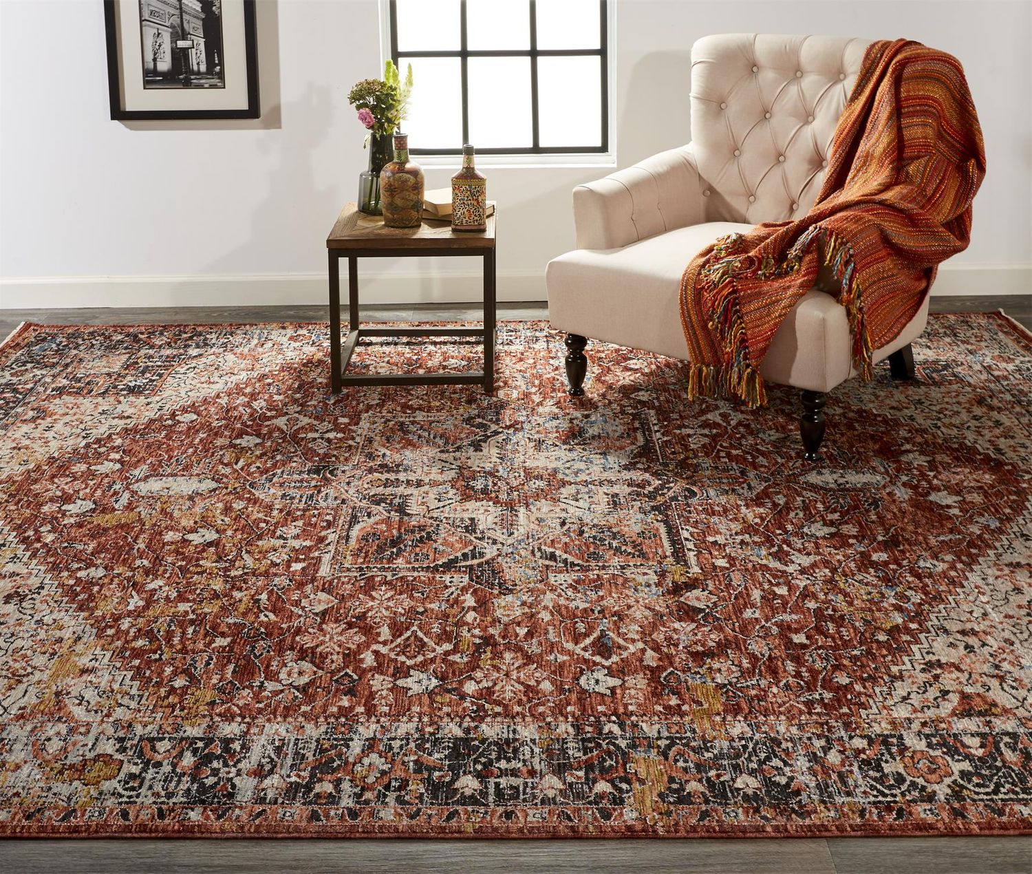 Ennis Rust and Tan Rug by BD Fine