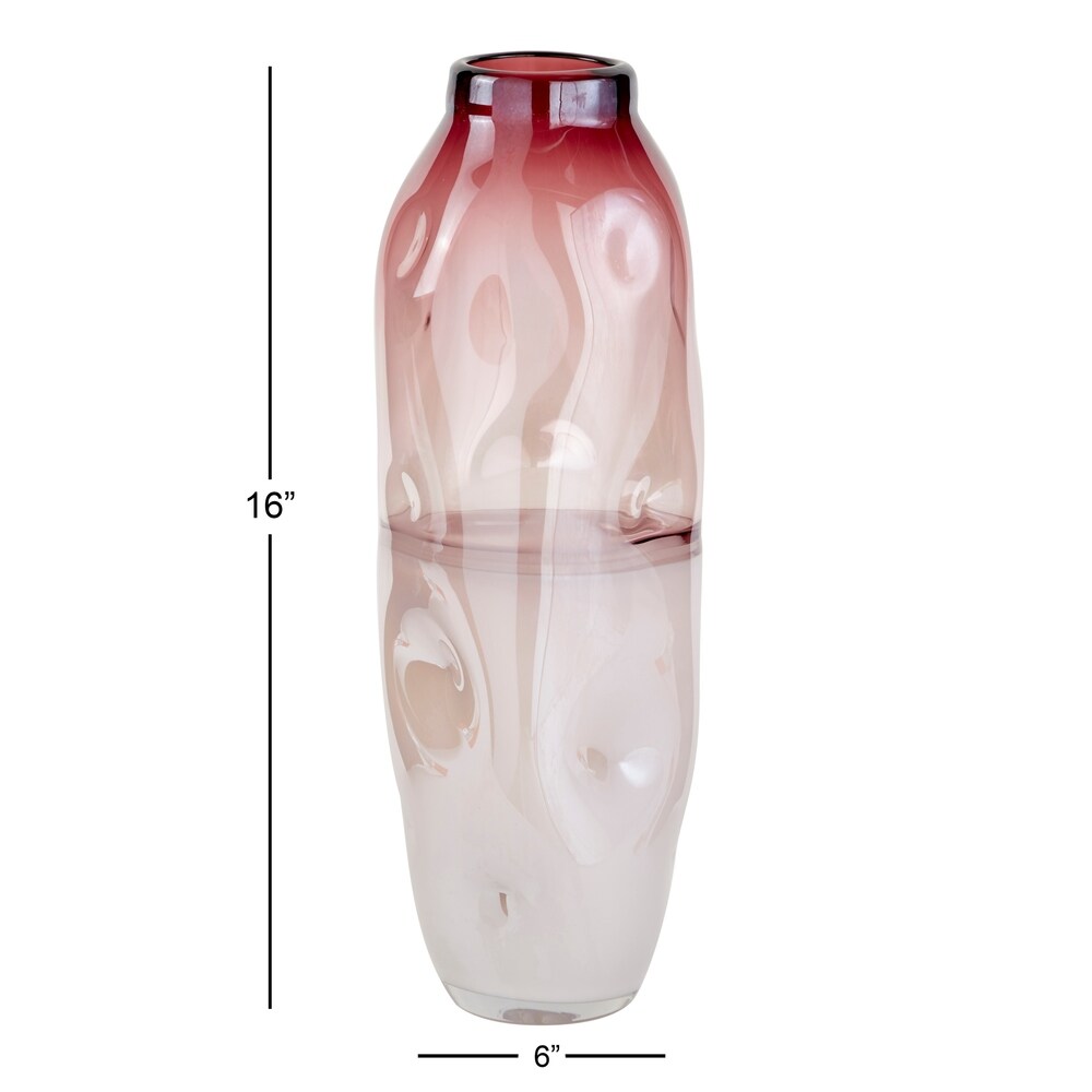 Tall Dimpled Translucent and Pastel Pink Vase 6\