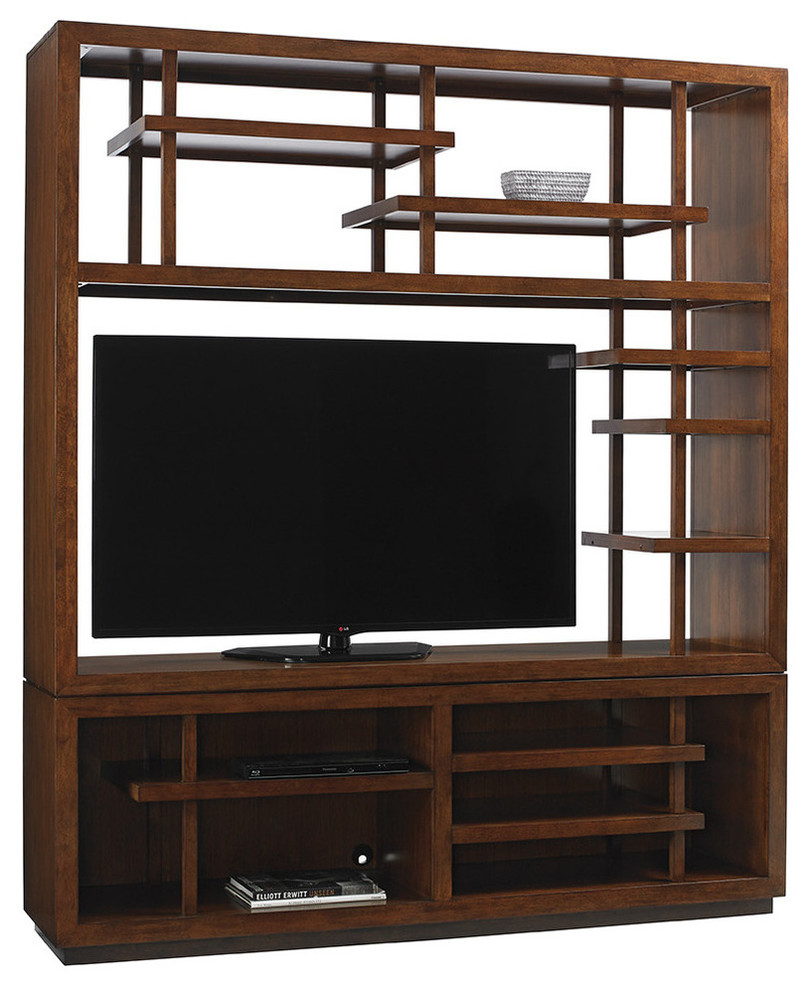 Emma Mason Signature Oak Haven Media Bookcase  Dark Walnut  TOM0135   Transitional   Bookcases   by Emma Mason  Houzz