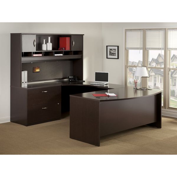 Bush Business Furniture Series C 72W Left Handed Corner Desk in Mocha Cherry