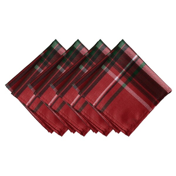 Pocono Plaid Holiday Fabric Napkins，Set of 4