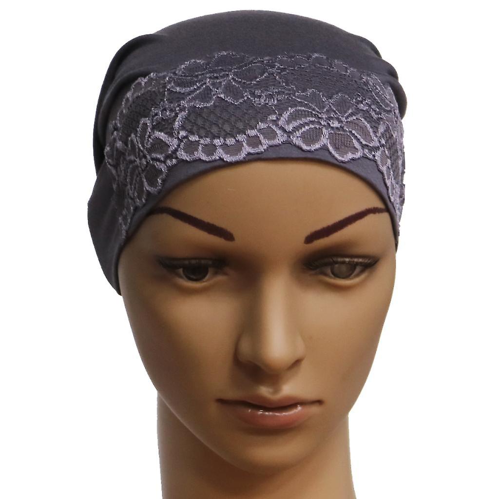 Womens Stretchy Muslim Hijab  Under Scarf Bone Bonnet Head Wrap Cover Hat - Navy， Adult