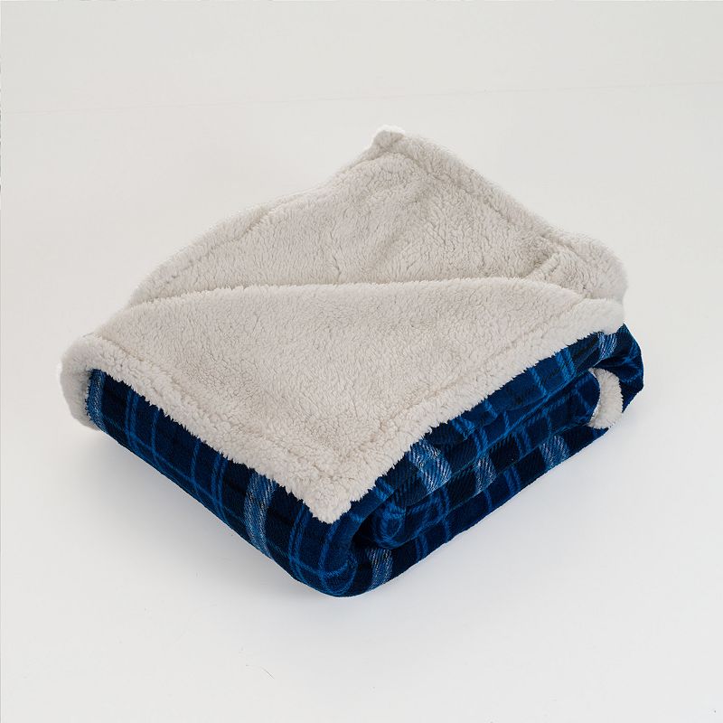 Plaid Fleece and Sherpa Throw