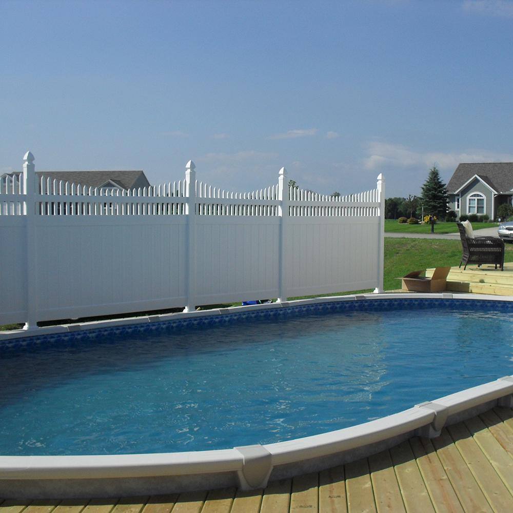 Weatherables Halifax 6 ft. H x 8 ft. W White Vinyl Privacy Fence Panel Kit PWPR-OTS-6X8