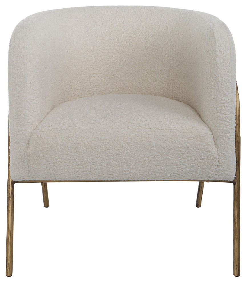 Uttermost Jacobsen Off White Shearling Accent Chair   Contemporary   Armchairs And Accent Chairs   by Hudson Home Decor  Houzz