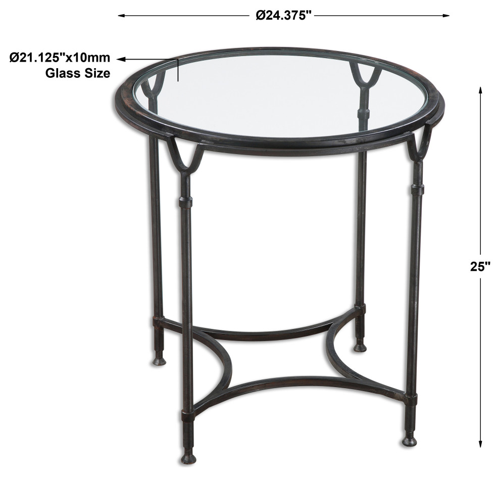 Uttermost 24469 Samson Glass Side Table   Transitional   Side Tables And End Tables   by GwG Outlet  Houzz