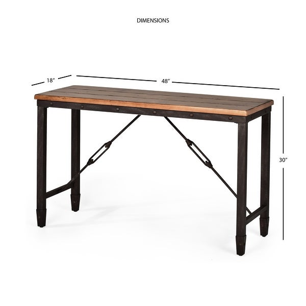 Carbon Loft Gatling Natural Industrial Sofa Table