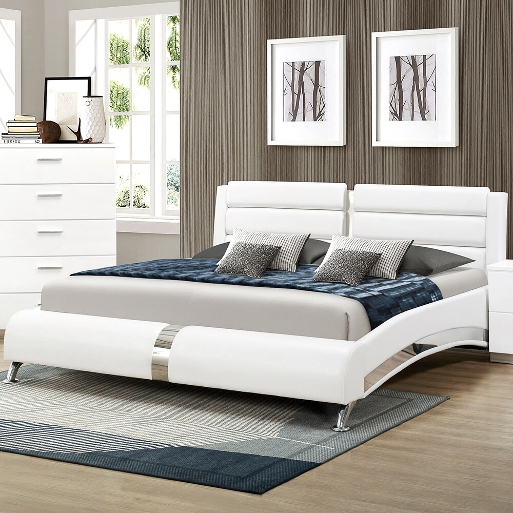 Crisp Contemporary Designed Upholstered Queen Size Bedroom Set Collection