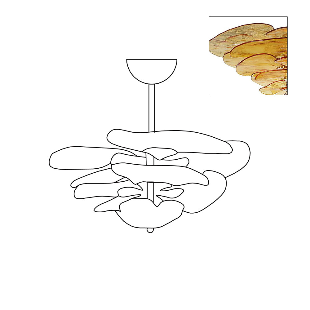 Petals Gold Murano Chandelier