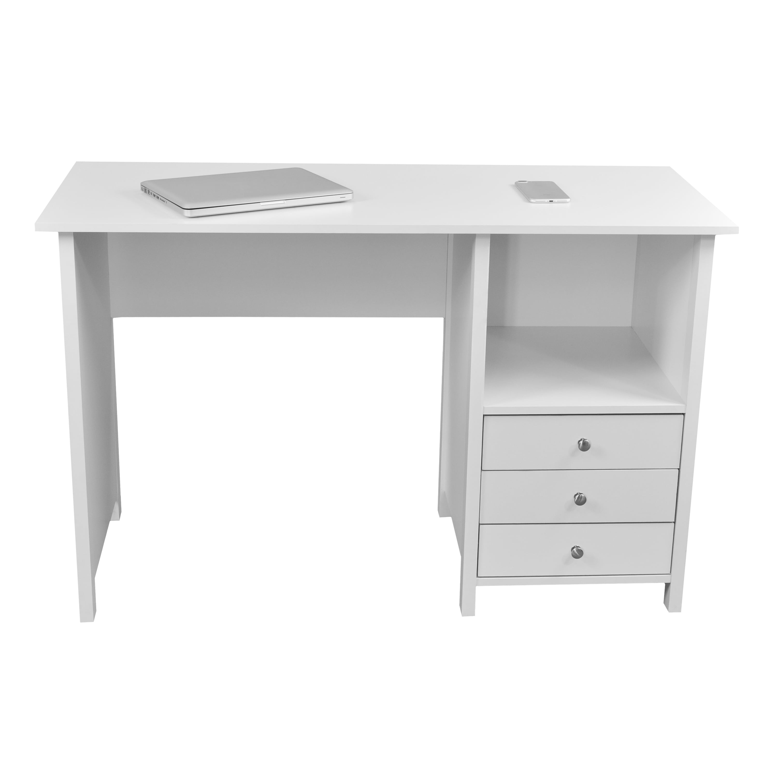 Techni Mobili Contemporary Desk with 3 Storage Drawers, White