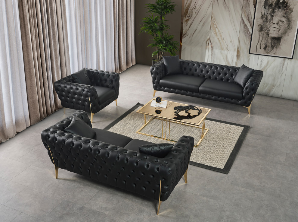 Aurora Faux Leather Upholstered Chair   Contemporary   Armchairs And Accent Chairs   by Meridian Furniture  Houzz