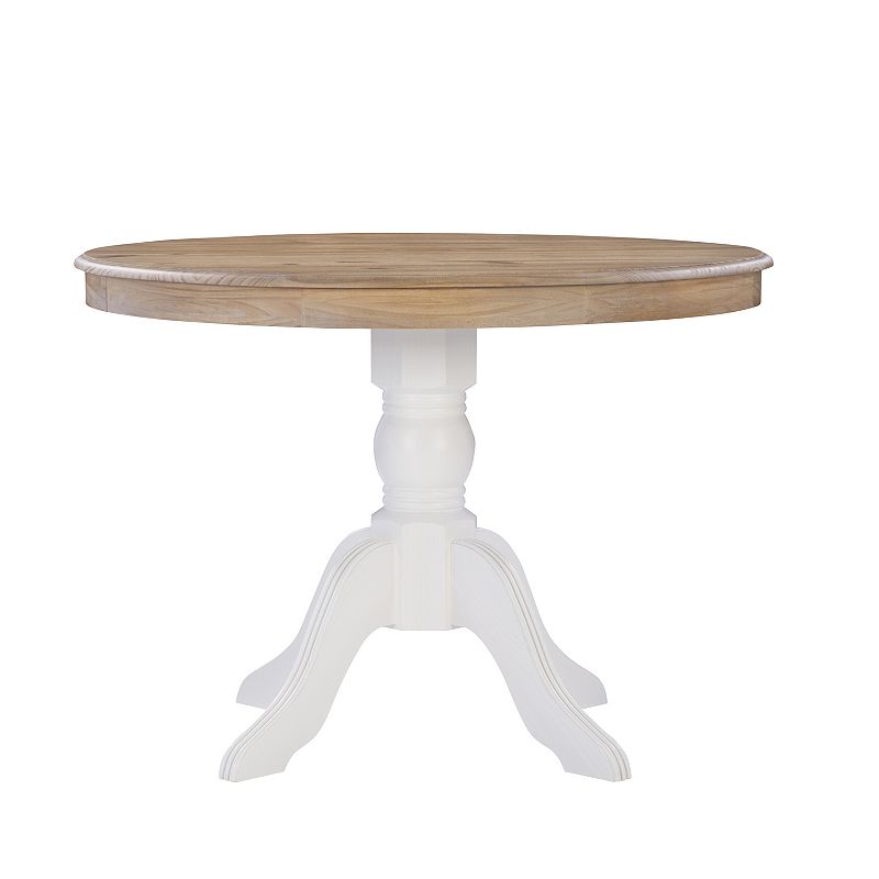 Linon Tobin Pedestal Two-Tone Dining Table