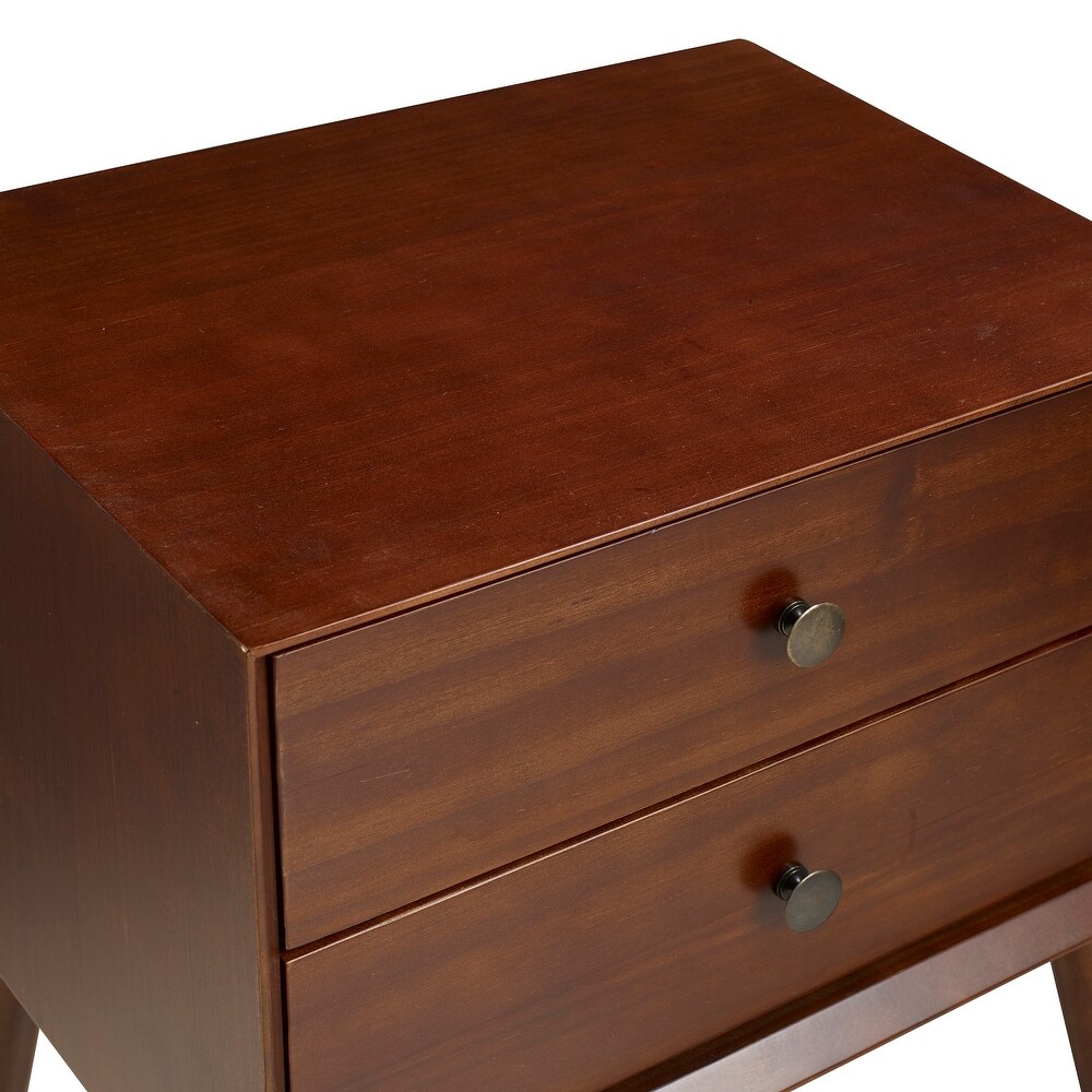 Middlebrook Mid century Modern Solid Wood 2 drawer Nightstand