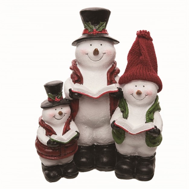 Transpac Resin Multicolored Christmas Caroling Snowman Decor