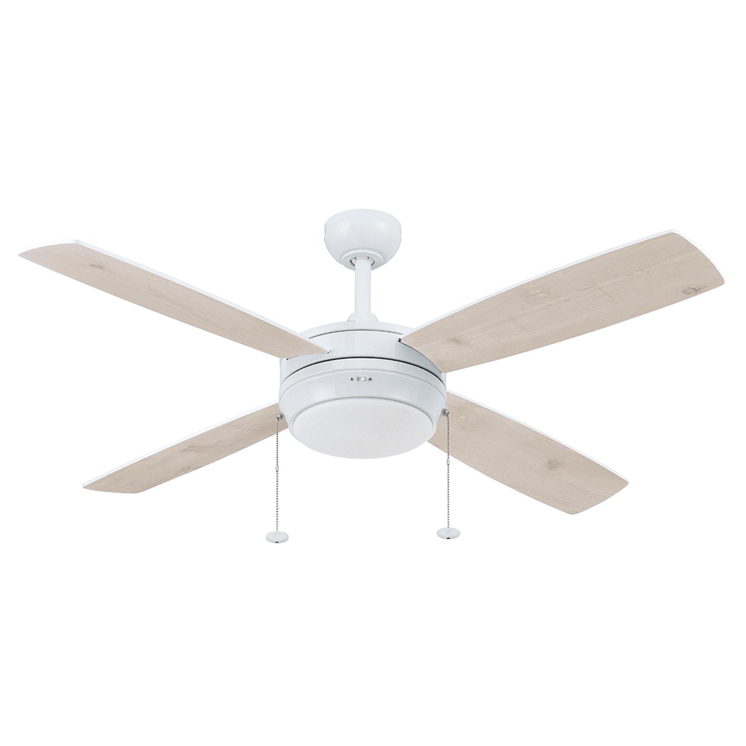 Prominence Home 52 Kailani Bright White Ceiling Fan， Pull Chain， 4 Blades