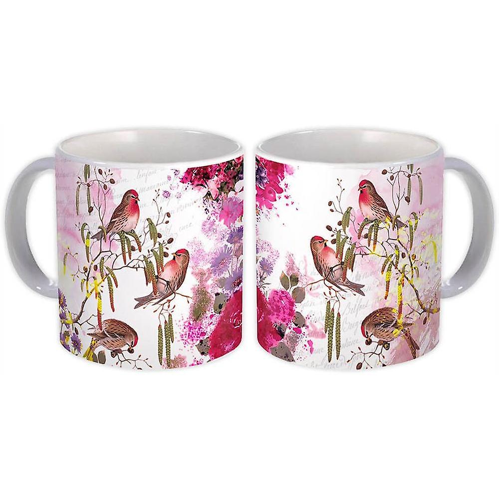 Gift Mug: Birds Flowers Rose