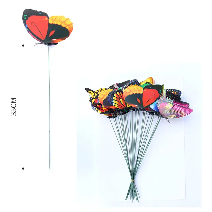 Good Quality 3D butterfly garden stakes waterproof decoration home creative vase decoration garden butterfly wholesale