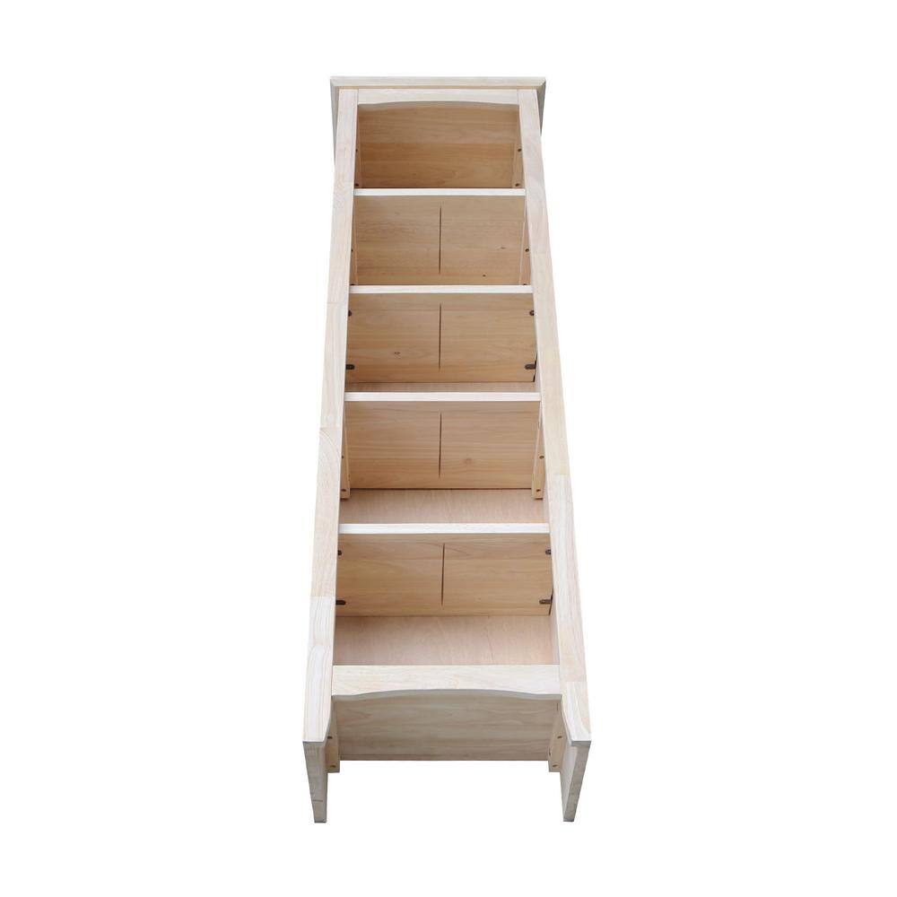 International Concepts Brooklyn 60 in. Unfinished Wood 5 Shelf Standard Bookcase with Adjustable Shelves SH-18260A