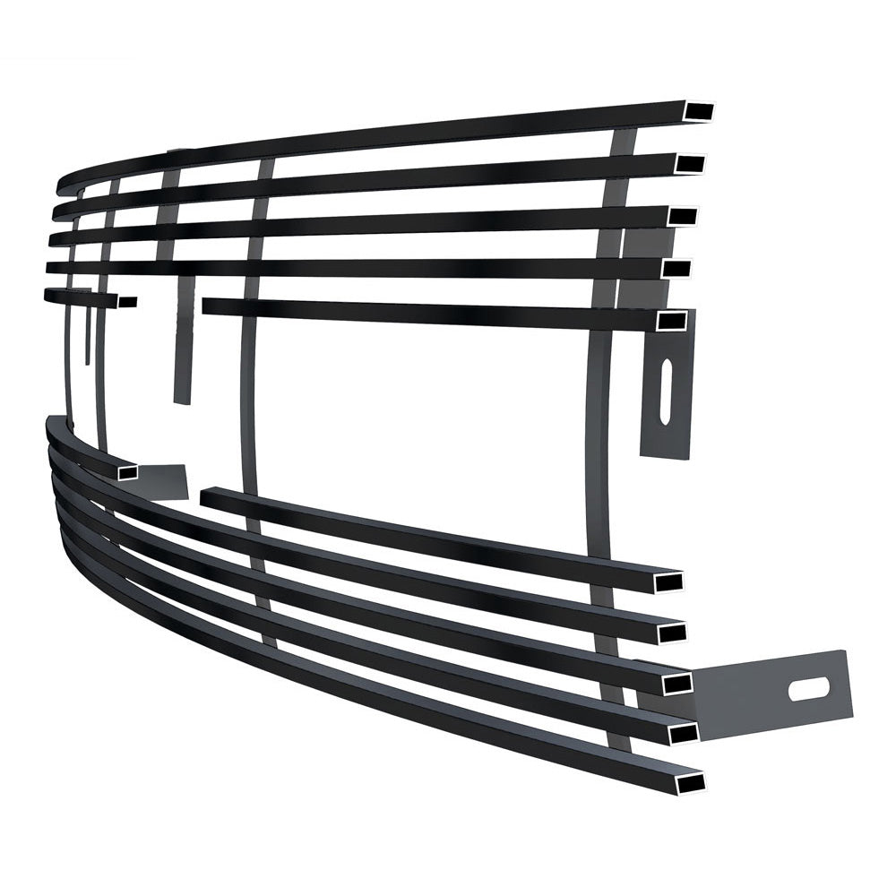 APS Compatible with Chevy Blazer 1998-2005 and 98-04 S-10 Horizontal Bar Main Upper Stainless Steel Black Horizontal Billet Grille Insert C85044J