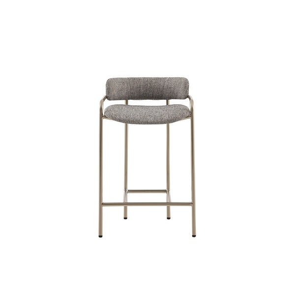 Copeland Counter Stool Metal Bar Stool with Fabric Cushioned Seat in Brown