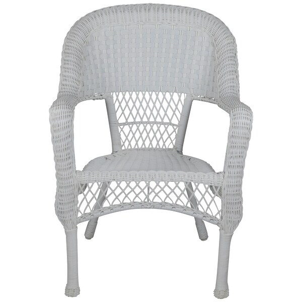 7Piece White Resin Wicker Outdoor Dining Set