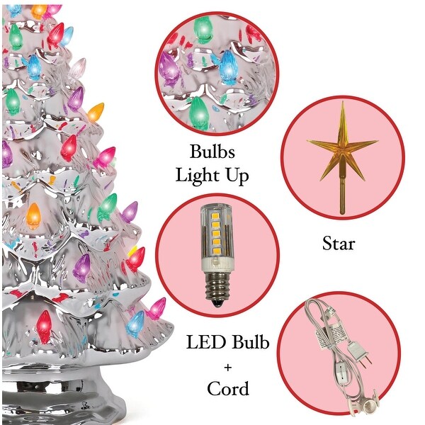 Silver Ceramic Christmas Tree