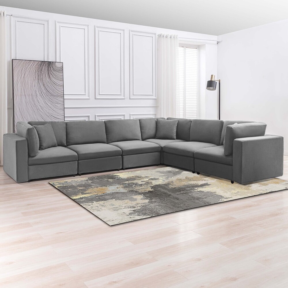 Mixoy Modern Convertible Sectional Sofa L/U Shaped Corner Sleeper Sofa Couch Modular Sectional Couches