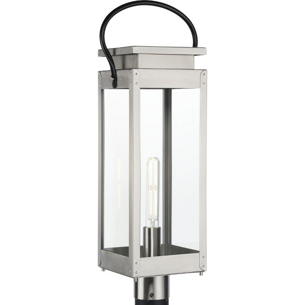 Progress Lighting Union Square 1 light Outdoor Post Lantern Stainless Steel Clear Glass Shade