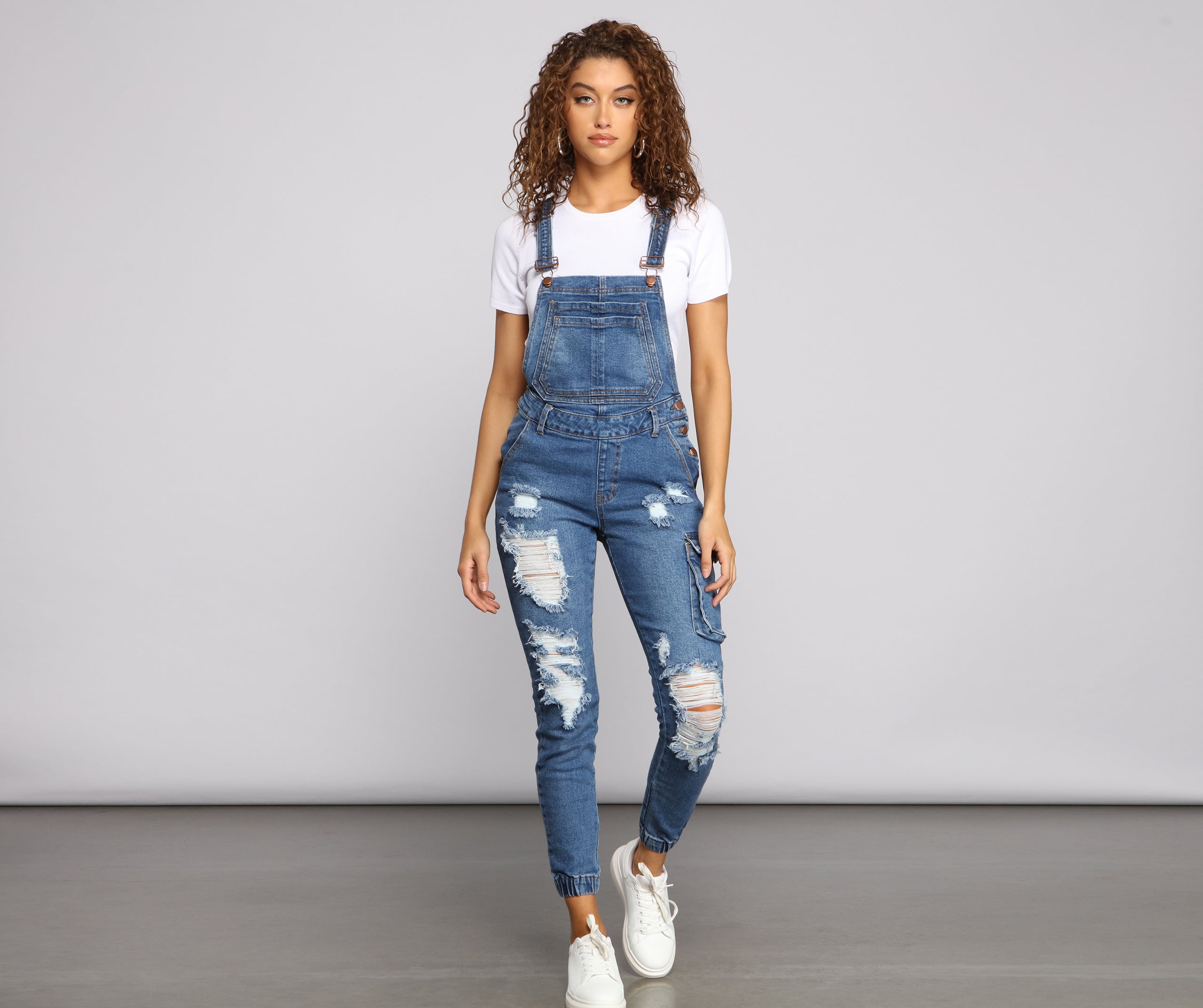 Stylish Edge Destructed Overalls