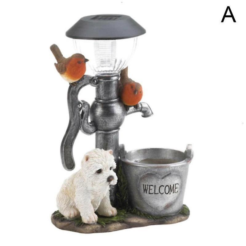 Solar Animal Light Garden Squirrel Puppy Statue Ornament Cat Climbing Lawn Lamp Aesthetic Kawaii Home Garden Decoration