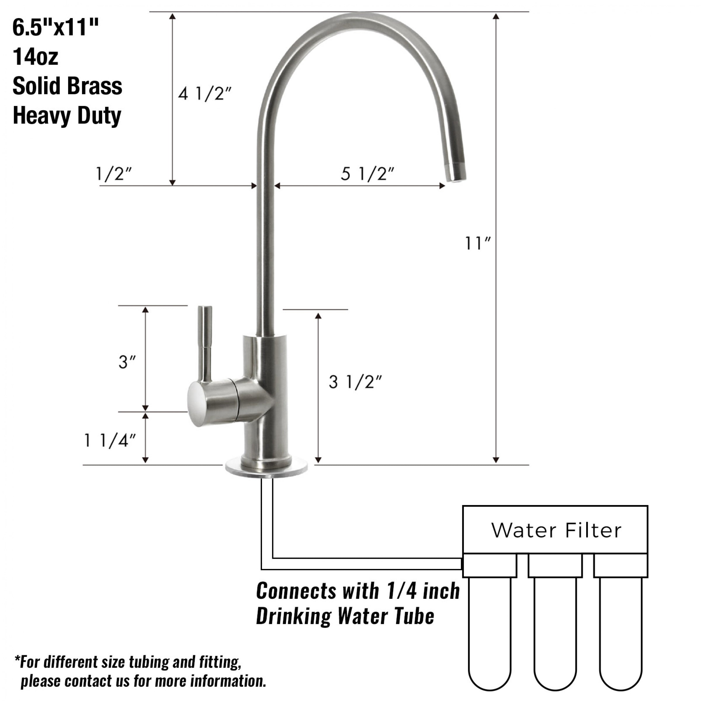 iSpring GA1-AW Reverse Osmosis， Kitchen Bar Sink Lead-Free Drinking Water Faucet， Contemporary Style， High Spout， Antique Wine