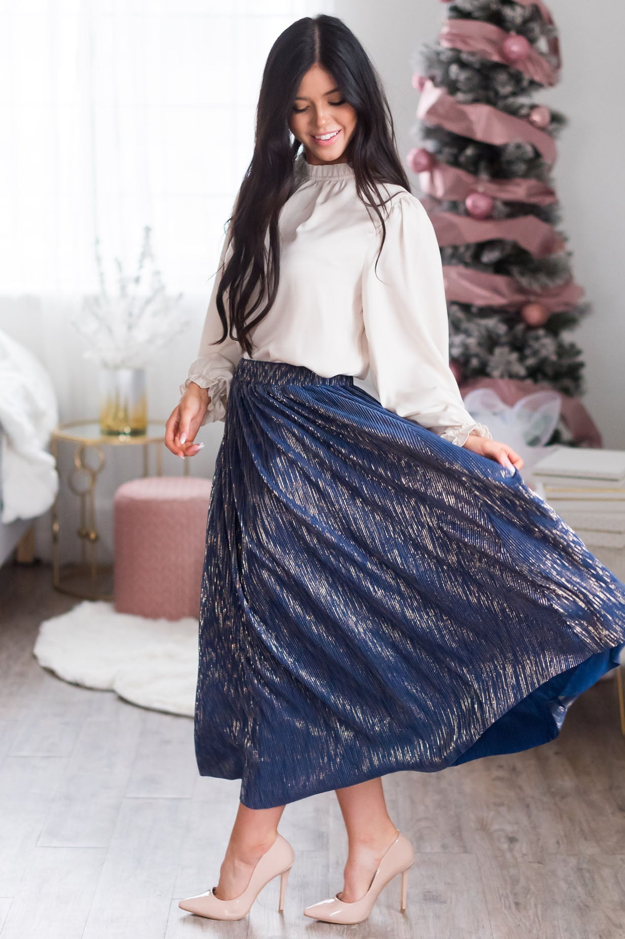 Wish Upon A Star Modest Metallic Skirt