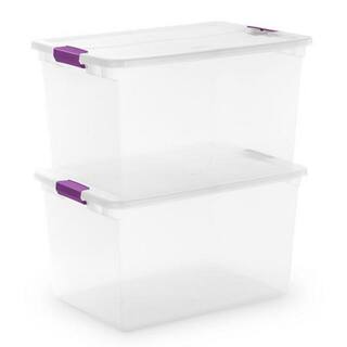 Sterilite 66 Qt. Latching Handle Storage Container in Nesting Clear (6-Pack) 6 x 17571706