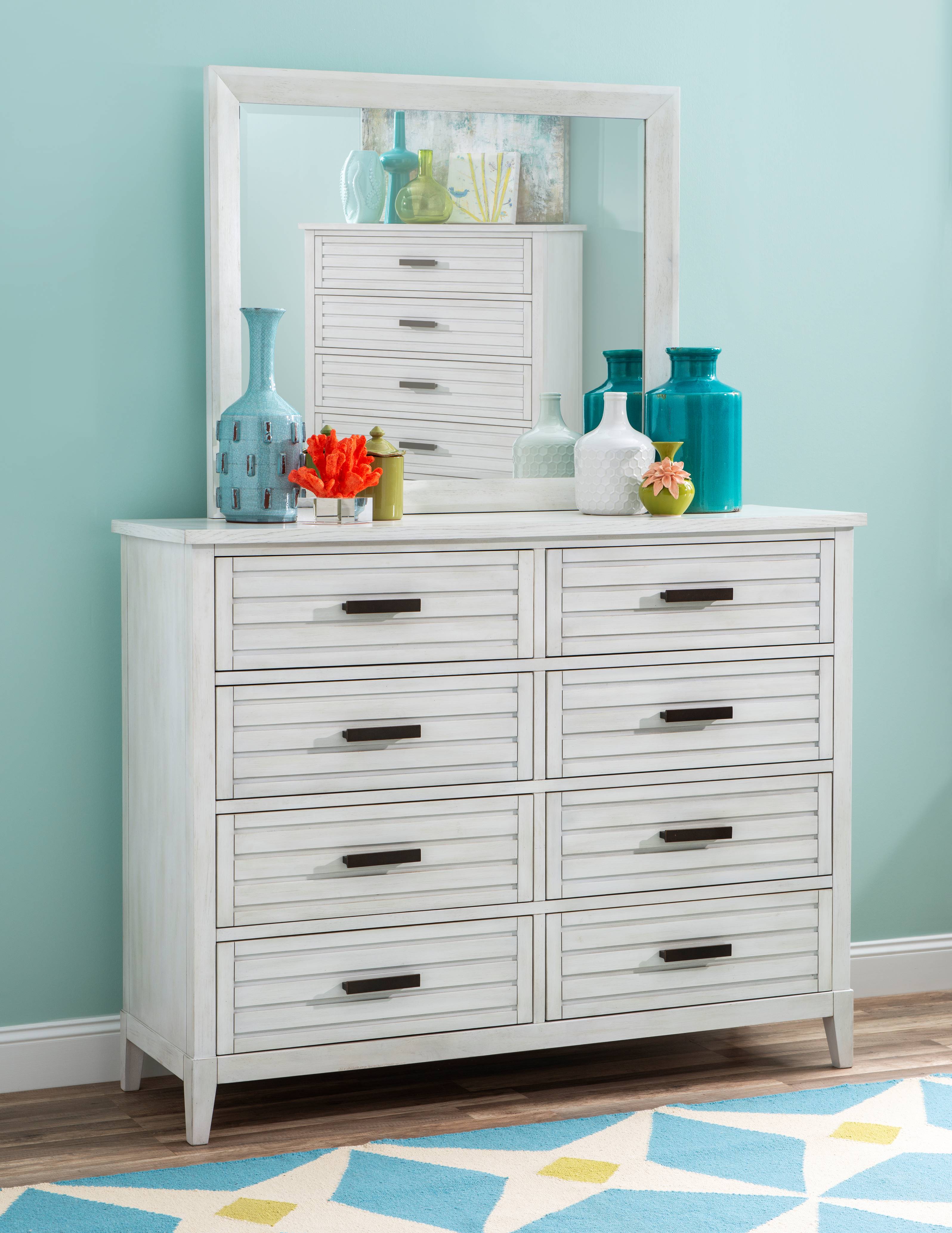 Coastal White 8 Drawer 58 Dresser