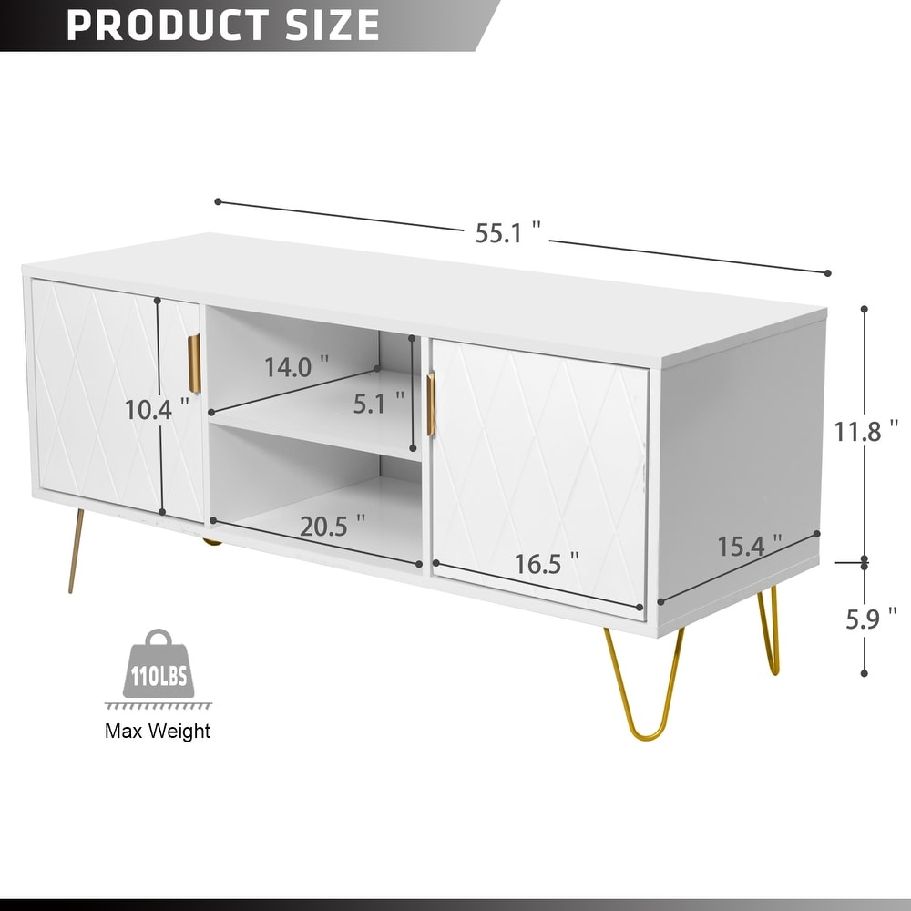 TV Stand TV Console Table Cabinet Wood Entertainment Center