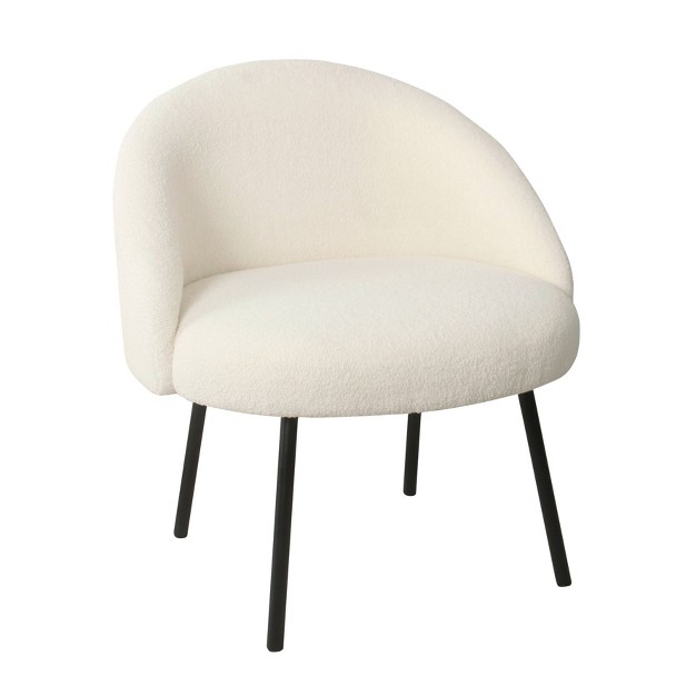 Modern Faux Shearling Accent Chair Cream Homepop