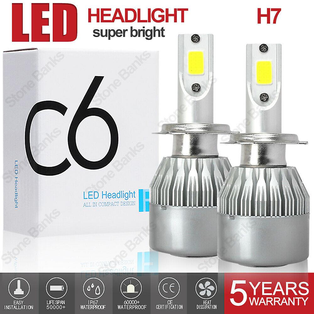 H7 Led Headlight Bulb Conversion Kit High Low Beam Lamp 6000k Bulbs C6 No.67050 No.11488