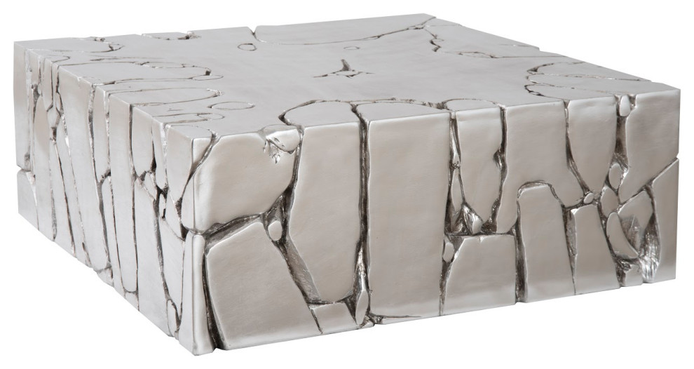 Chunk Square Silver Coffee Table   Contemporary   Coffee Tables   by Phillips Collection  Houzz