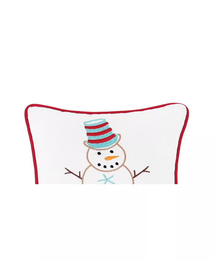 CandF Home Coastal Snowman Embroidered Throw Pillow