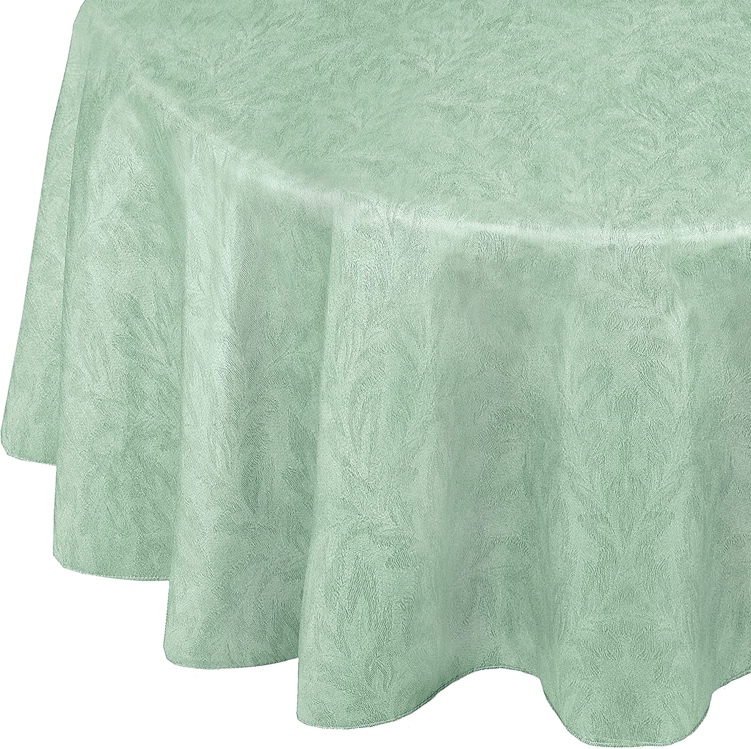 Newbridge Sage Napa Leaf Solid Color Vinyl Flannel Backed Tablecloth, Hotel Quality Indoor/Outdoor Patio, Kitchen, BBQ, Dining Room Vinyl Tablecloth, 70” Zipper Umbrella Round