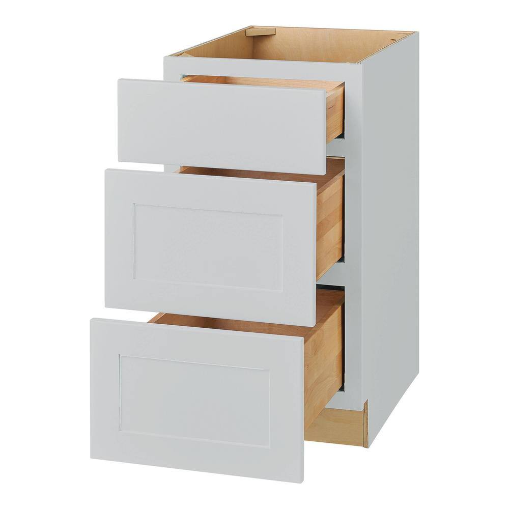 Hampton Bay Avondale Shaker Dove Gray Ready to Assemble Plywood 18 in Drawer Base Cabinet (18 in W x 34.5 in H x 24 in D) DB18-G